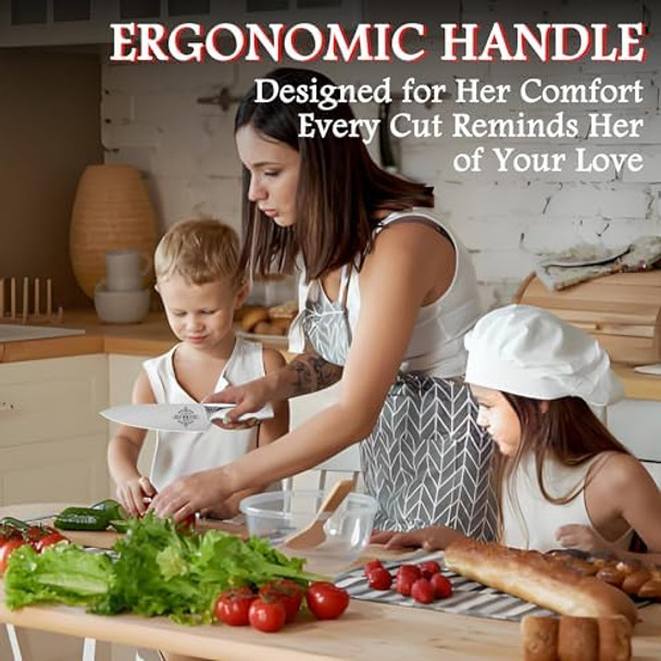 Birthday Day s For Mom From Son Daughter - Best Mom Ever Engraved 8 Inch Kitchen Knife - Mothers Day Kitchen Gadgets Chef Knife s For Mom Mother In Law Step Mom Birthday Housewarming