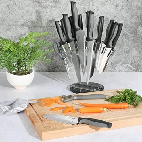 Gibson Soho Lounge 16 Piece Stainless Steel Kitchen Knife Set W/Acrylic Stand
