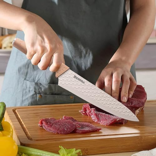 Gooda Kitchen Knife Set With Block6-Piece Professional Chef Cooking Knives Set For Kitchennon-Stick Stainless Steel Knife Block Set