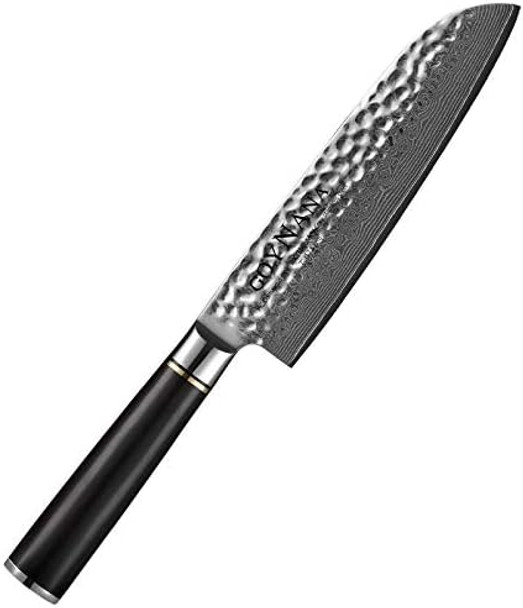 Luxury Santoku Knife 7 Inch Ultra Sharp And Non Stick Blade Of Damascus Chef Knife With Japanese Knives Ebony Wood Handle 67 Layers High Carbon Stainless Steel Fancy Box
