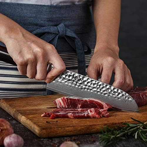 Luxury Santoku Knife 7 Inch Ultra Sharp And Non Stick Blade Of Damascus Chef Knife With Japanese Knives Ebony Wood Handle 67 Layers High Carbon Stainless Steel Fancy Box