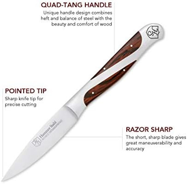 Hammer Stahl 3.5 Inch Paring Knife Versatile Fruit Knife For Garnishing Peeling And More Small Kitchen Knife For Vegetables And Fruits Ergonomic Quad-Tang Pakkawood Handle & Box Hammer Stahl 3.5 Inch Paring Knife Versatile Fruit Knife For Garnishing Peeling And More Small Kitchen Knife For Vegetables And Fruits Ergonomic Quad-Tang Pakkawood Handle & Box