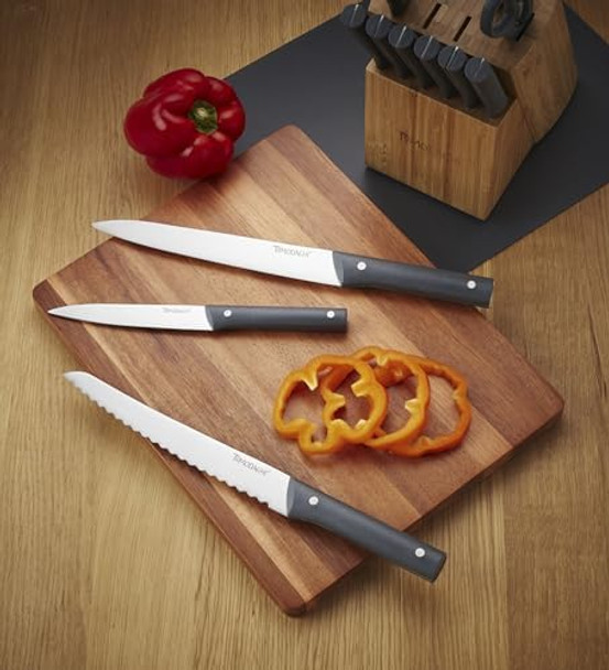 Hampton Forge 896229 Tomodachi Natural Harvest Slate 15 Piece Cutlery Block Set