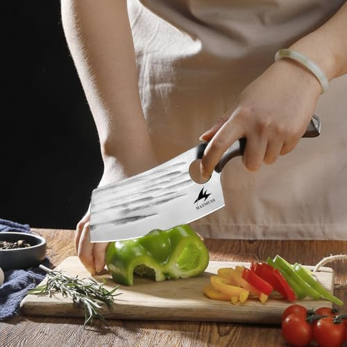 Chef'S Knife - 6.2" High Carbon Stainless Steel Blade Perfect Kitchen Knive Chopping Julienne And Slicing Kitchen Knife Full Tang With Ergonomic Ash Wood Handle Leather Sheath