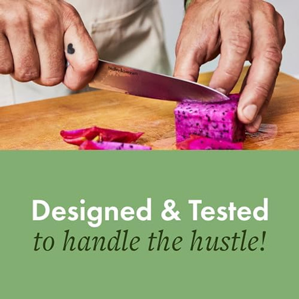 Hedley & Bennett Utility Knife - 5.6 Inches Japanese 3-Layer High Stainless Steel Blade Sharp Plain Edge For Fruits & Vegetables - Enoki (White) Hedley & Bennett Utility Knife - 5.6 Inches Japanese 3-Layer High Stainless Steel Blade Sharp Plain Edge For Fruits & Vegetables - Enoki (White)