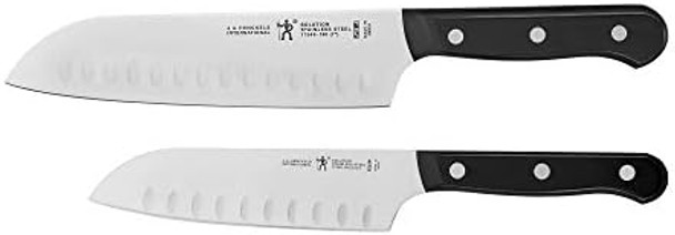 Henckels 2-Pc Santoku Knife Set 5 Inch & 7 Inch Plus 4-Inch Chef Knife German Engineered Stainless Steel