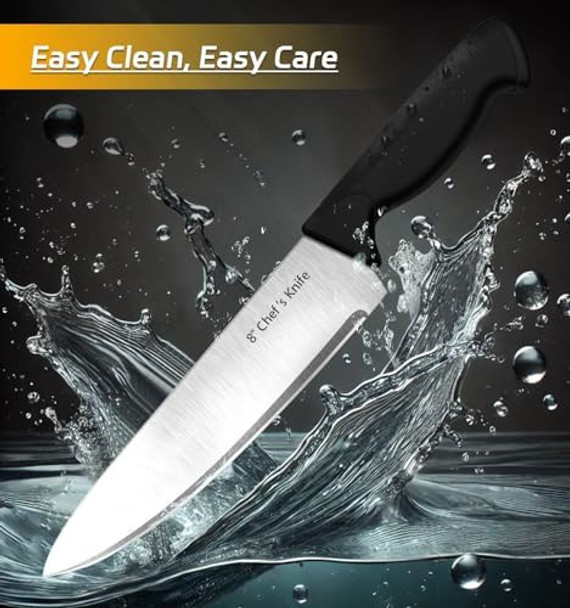Knife Set 6-Piece Premium Kitchen Knife Set For Home Chefs Sharp Stainless Steel Knives With Ergonomic Handles And Stylish Block Durable & Easy Clean Black