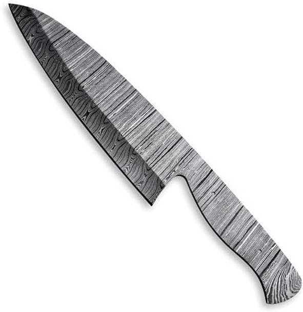 Custom Hand Forged Damascus Steel Blank Blade Chef Knife - Kitchen Knife Billet Bar Handmade Knife Making Supply Knife Kit Chef Blade Custom Hand Forged Damascus Steel Blank Blade Chef Knife - Kitchen Knife Billet Bar Handmade Knife Making Supply Knife Kit Chef Blade