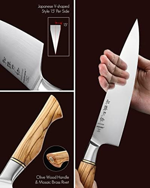 Hezhen Sweden Sandvik Stainless Steel Knife Set Chef Santoku Bread Vacuum Heat Treatment 14C28N Hand Forged Kitchen Knives Cooking Tools Hezhen Sweden Sandvik Stainless Steel Knife Set Chef Santoku Bread Vacuum Heat Treatment 14C28N Hand Forged Kitchen Knives Cooking Tools