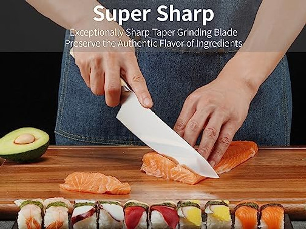 Chef Knife – 8 Inch Kitchen Knife - Super Sharp Professional High Carbon Stainless Steel Cooks Knife With Pakkawood Handle