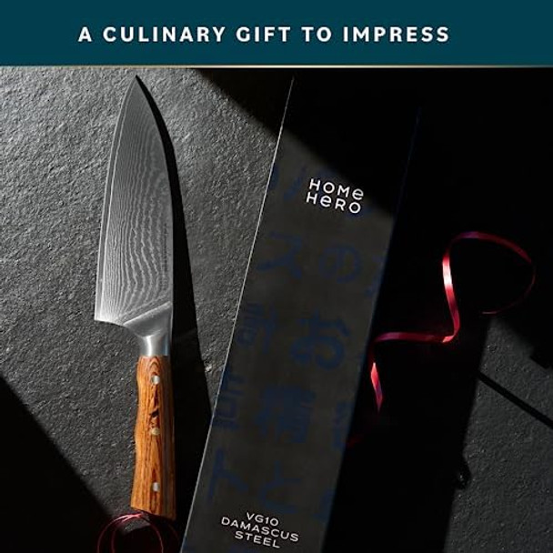 Home Hero Japanese Deba Knife Collection - Vg10 Damascus Steel Triple Rivet Ultra Sharp 67 Layers Kitchen Knife With Ergonomic Rosewood Handle - Unique For Men & Women (6 Inch Deba Knife) Home Hero Japanese Deba Knife Collection - Vg10 Damascus Steel Triple Rivet Ultra Sharp 67 Layers Kitchen Knife With Ergonomic Rosewood Handle - Unique For Men & Women (6 Inch Deba Knife)