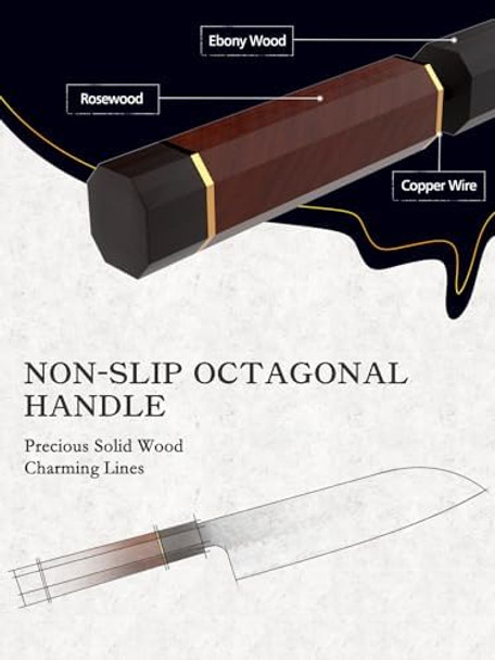 8 Inch Japanese Gyuto Chef Knife & Chef'S Santoku Knife 7 Inch & Sushi Knife Japanese Sashimi Knife 10 Inch & Paring Knife 3.75 Inch