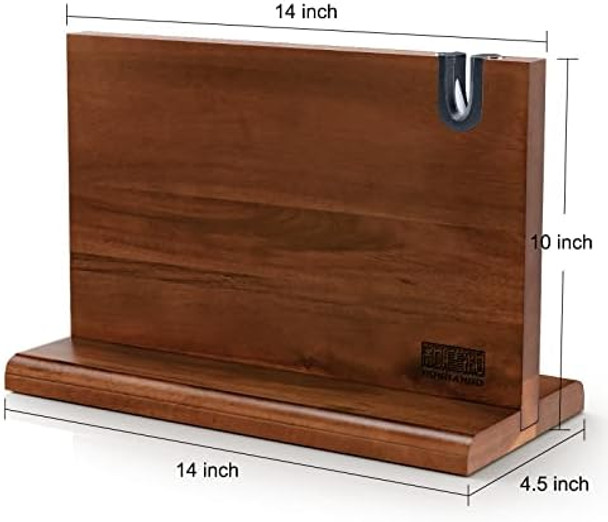 Magnetic Knife Block 14 X 10 Inches Double Sided Magnetic Knife Holder Rack For Kitchen Counter & Hoshanho Damascus Chef Knife 8 Inch Professional 67 Layers Vg-10 Super Steel Kitchen Knife