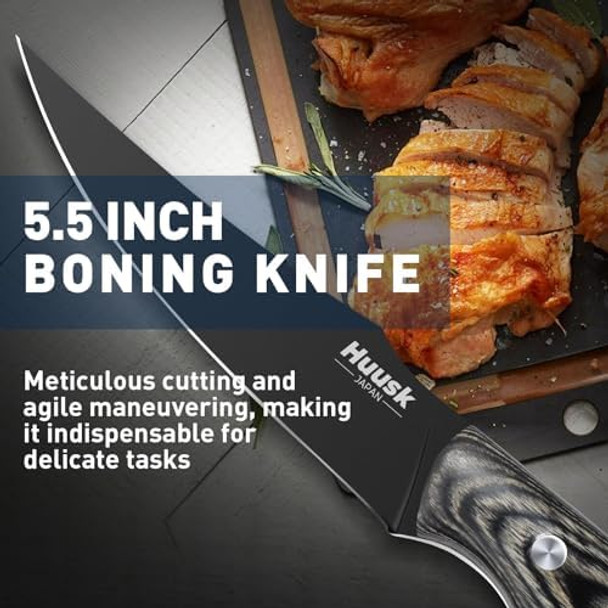 Huusk Butcher Knife Set Hand Forged Slicing Knife For Meats Ribs Roasts - Full Tang Boning Knife With Leather Sheath Titanium Plated Kitchen Chef Knives Huusk Butcher Knife Set Hand Forged Slicing Knife For Meats Ribs Roasts - Full Tang Boning Knife With Leather Sheath Titanium Plated Kitchen Chef Knives