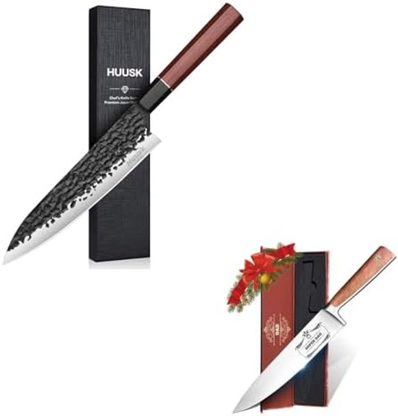 Huusk 8" Hand Forged Knife & 8” Chef Knife Huusk 8" Hand Forged Knife & 8” Chef Knife