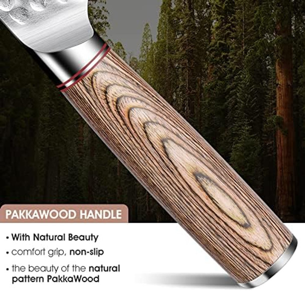 Huusk Japan Knife Japanese Chef Knife With Nakiri Set Hand Forged High Carbon Steel Kitchen Knives For Meat Vegetables - Wood Handle With Box