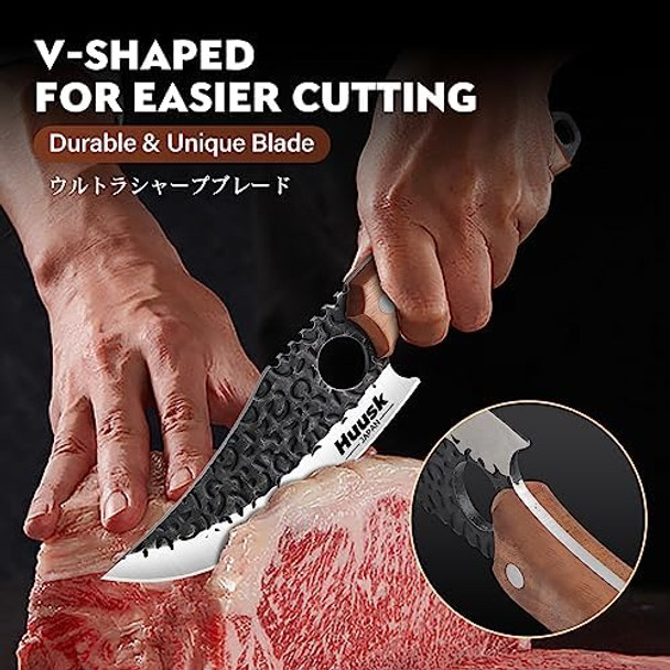 Huusk Japan Brisket Knife For Meat Cutting Bundle With Multipurpose Japanese Chef Knives