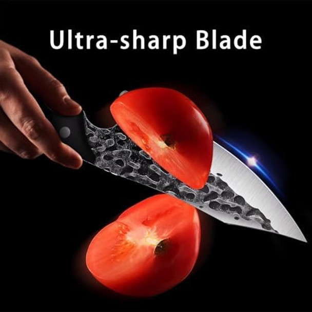 Huusk Chef Knife With Sheath Viking Knives Forged From High Carbon Steel Boning Knives For Meat Cutting Full Tang Butcher Knives Outdoor Cooking Knives For Kitchen Or Camping s Dad Christmas