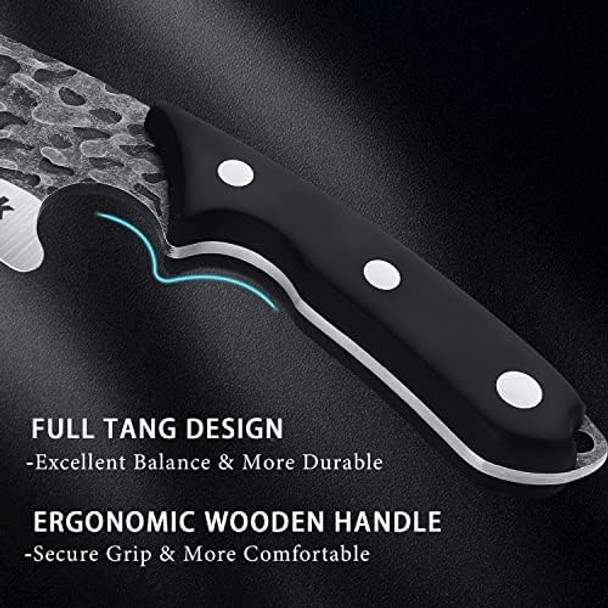 Huusk Collectible Knives Chef Knife & Camping Cooking Knife With Leather Sheath And Box