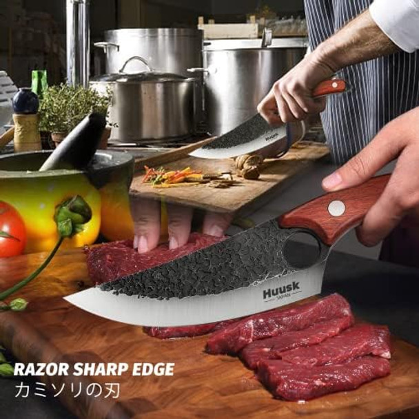 Huusk Chef Knife Set Viking Knives d Chef Knives For Kitchen And Outdoor Camping Bbq