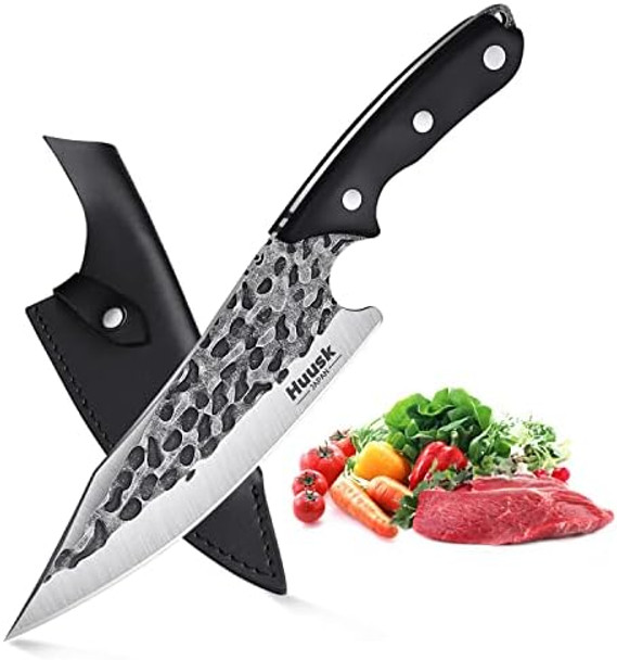 Huusk Collectible Knives - d Chef Knife & Camping Cooking Knife With Leather Sheath And Box