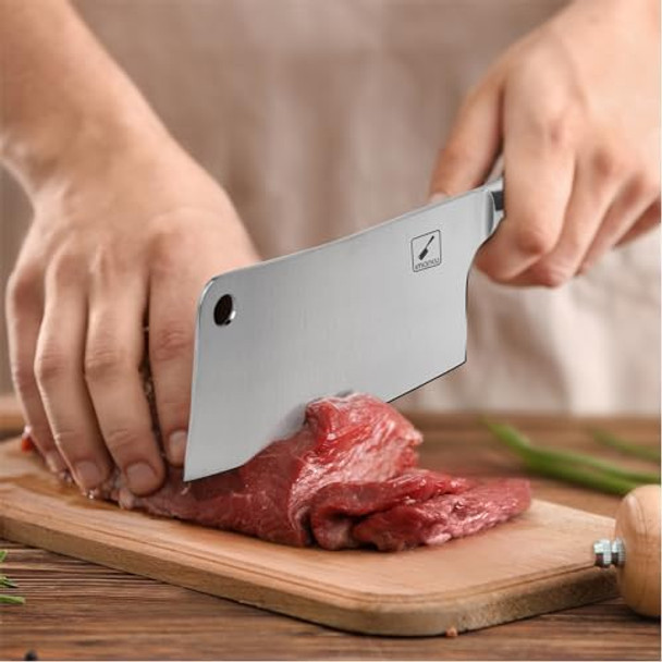 Imarku Cleaver Knife 7 Inch Meat Cleaver - Sus440A Japan High Carbon Stainless Steel Butcher Knife With Ergonomic Handle Ultra Sharp Knife Kitchen Gadgets For Home/Restaurant Perfect Birthday s