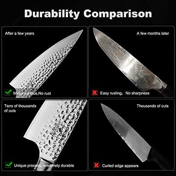 Imarku 3.5 Inch Paring Knife And 8 Inch Damascus Chef Knife Hc Stainless Steel Ergonomic Handle