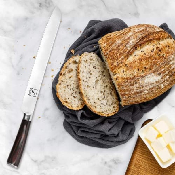 Imarku 10-Inch Serrated Edge Bread Knife Cake Knife And 8 Inch Damascus Chef Knife Ergonomic Handle Imarku 10-Inch Serrated Edge Bread Knife Cake Knife And 8 Inch Damascus Chef Knife Ergonomic Handle