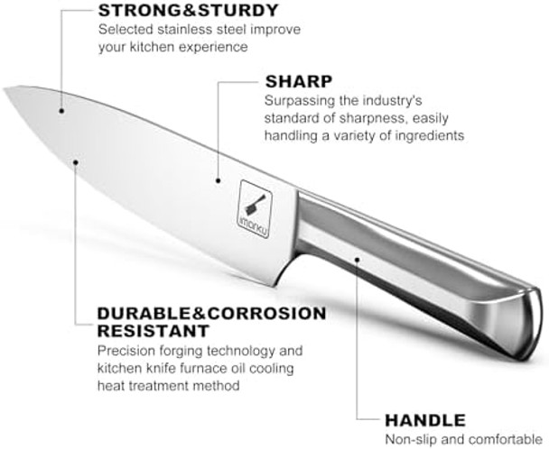 Knife Block Set Imarku 16 Pcs Kitchen Knife Set With Sharpening Rod High Carbon Stainless Steel Knives Set For Kitchen With Ergonomic Non-Slip Handle Dishwasher Safe