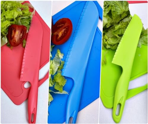 Jawbush Professional Lettuce Knife To Prevent Browning 11" Plastic Serrated Kitchen Knife For Veggies Salad Fruit Bread Or Cake Nylon Knife For Nonstick Pans Green 2 Pack