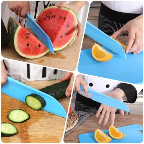 Jawbush Professional Lettuce Knife To Prevent Browning 11" Plastic Serrated Kitchen Knife For Veggies Salad Fruit Bread Or Cake Nylon Knife For Nonstick Pans Green 2 Pack