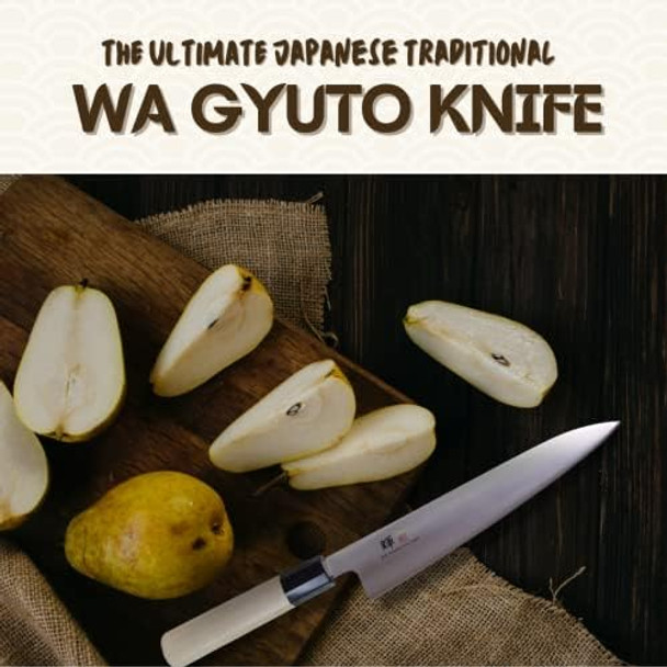 Kagayaki Japanese Chef’S Knife Kv-8Es Professional Wa Gyuto Knife Vg-10 Cobalt Steel Pro Kitchen Knife With Traditional Wa Handle 8.2 Inch (Kv-8Es Wa Gyuto 240Mm (9.4 Inch)