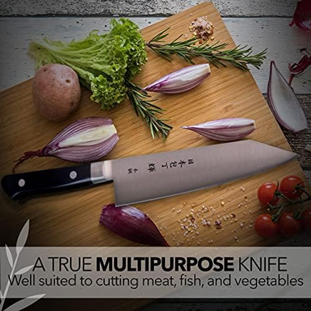 Kagayaki Carbonext Japanese Chef’S Knife Kc-11Es Bunka/Kiritsuke Knife High Carbon Tool Steel Pro Kitchen Knife With Ergonomic Pakka Wood Handle 6.8 Inch