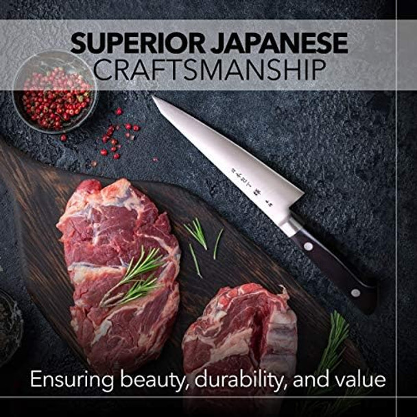 Kagayaki Carbonext Japanese Chef’S Knife Kc-4Es Professional Honesuki Boning Knife High Carbon Tool Steel Pro Kitchen Knife With Ergonomic Pakka Wood Handle 5.9 Inch