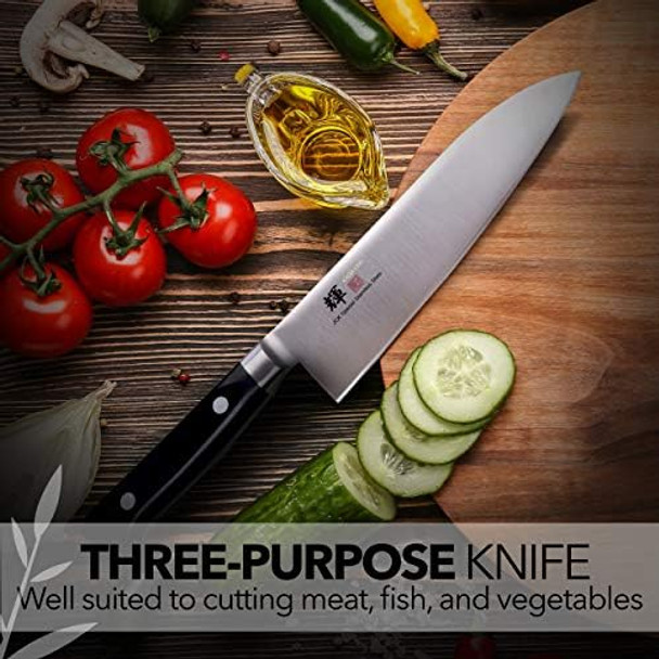 Kagayaki Japanese Chef’S Knife Kg-3Es Professional Santoku Knife Vg-1 High Carbon Japanese Stainless Steel Pro Kitchen Knife With Ergonomic Pakka Wood Handle 7 Inch