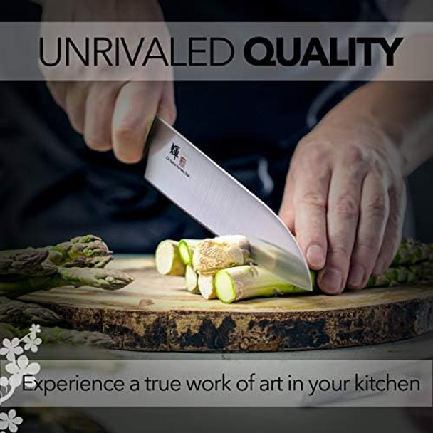 Kagayaki Japanese Chef’S Knife Kg-3Es Professional Santoku Knife Vg-1 High Carbon Japanese Stainless Steel Pro Kitchen Knife With Ergonomic Pakka Wood Handle 7 Inch