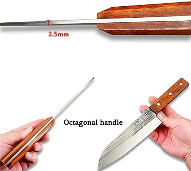 Handmade Forged Santoku Knife Ultra Sharp Japanese Chef Knife 7 Inch Kitchen Cleaver Knives Professional 8Cr13Mov Steel Cooking Knives Multipurpose Gyuto Knives For Home Restaurant