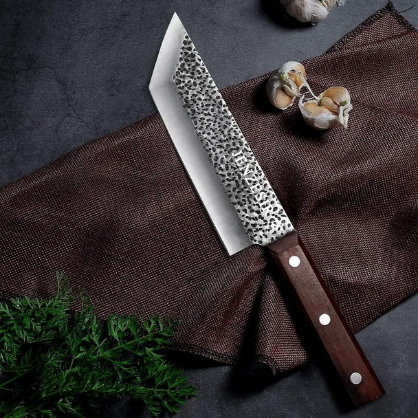 6.7Inch Handmade Forged Eel Knifeprofessional Japanese Chef Knife8Cr13Mov Stainless Steel Wooden Handle Gyuto Sashimi Sushi Fish Knife For Home Kitchen & Restaurant