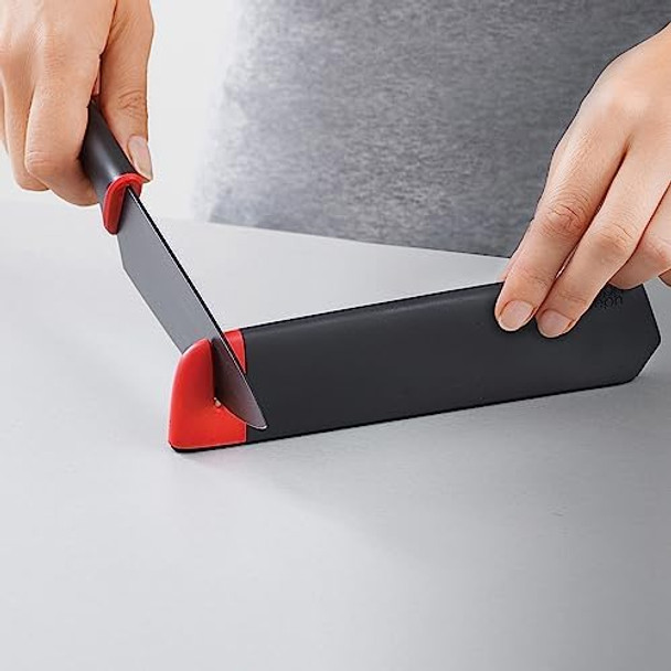 Joseph Joseph Slice & Sharpen 6" Chef'S Knive And 3.5" Paring Knife With Sharpening Protective Sheaths Black Joseph Joseph Slice & Sharpen 6" Chef'S Knive And 3.5" Paring Knife With Sharpening Protective Sheaths Black