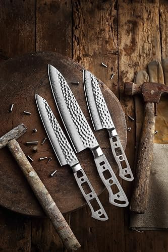 Katsura Woodworking Project Kit – Japanese Premium Aus 10 Hammered 3-Layer Forged Steel – Classic Style Handle – No Logo (8-In With 50Mm Wide Blade Gyuto Chef Knife Blank)