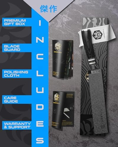 Kessaku Fillet Knife - 7 Inch - Ronin Series - Flexible - Razor Sharp - Forged 7Cr17Mov High Carbon Stainless Steel - Boning Trimming Skinning - Wood Handle With Blade Guard