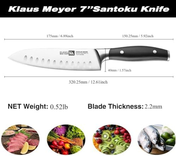 Arcelor Exclusive German Steel 7 Inch Santoku Knife