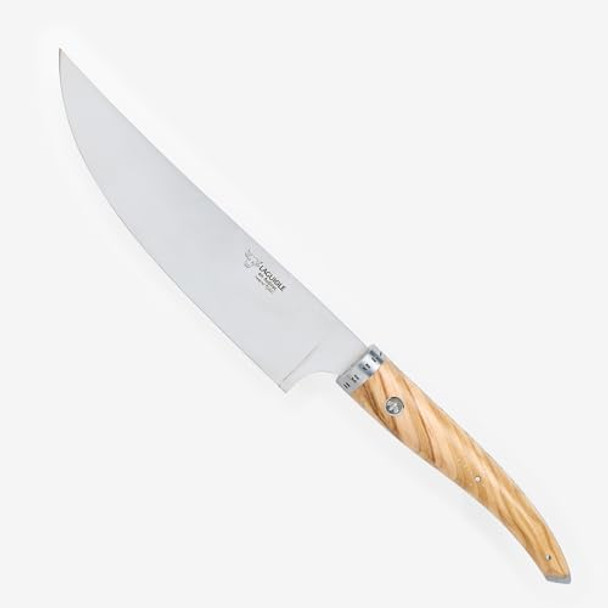 Laguiole En Aubrac Cuisine Gourmet Stainless Fully Forged Steel Made In France Cook'S Chef 'S Knife With Olivewood Handle 7-In / 17.8Cm