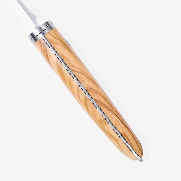 Laguiole En Aubrac Cuisine Gourmet Stainless Fully Forged Steel Made In France Cook'S Chef 'S Knife With Olivewood Handle 7-In / 17.8Cm