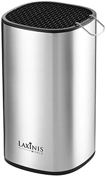 Universal Knife Block Stainless Steel Knife Holder Knife Organizer Modern Rectangular Design 8.5” By 5”(Knives Not Included)