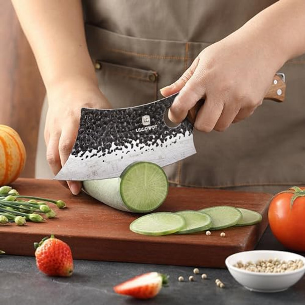 3Pcs Butcher Knife Set Includes 7" Butcher Meat Cleaver 7" Serbian Chef And 6.5" Viking Knife Stainless Steel Kitchen Knife Set With Wood Handle Geat For Indoor&Outdoor (Stylish Pattern)