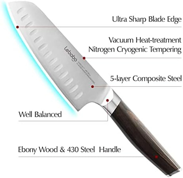 8 Inch Chef'S Knife Professional Kitchen Chef Knife 9Cr18Mov 5-Layer Alloy Clad Steel Ultra Sharp Meat Paring Knives For Kitchen & Restaurant Ebony Wood Ergonomic Handle Box