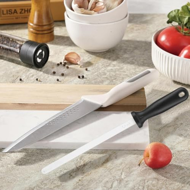 Diamond Coated Ceramic Sharpening Rod Anti Break Carbon Steel Honing Tool With Angle Guides For Chef And Hunting Knives Ceramic Sharpening Knife Sharpener Honing Professional Fine Steel Rod
