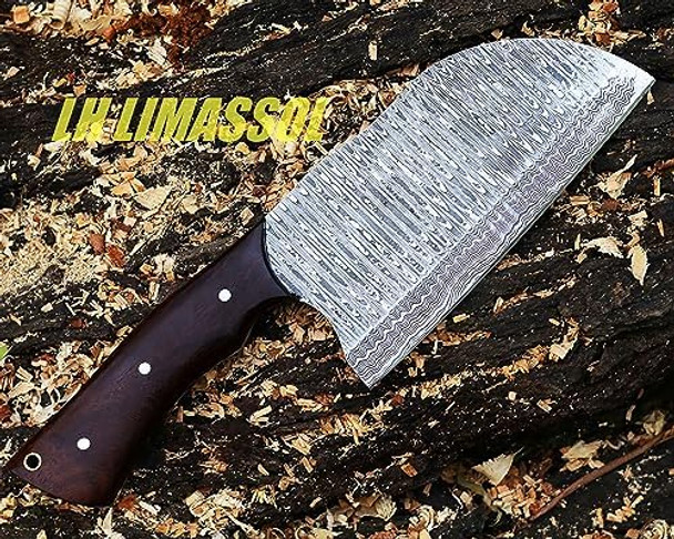Damascus Steel d Serbian Chef Knife Meat Cleaver Knife For Meat Cutting Forged Butcher Knife With Sheath Kitchen Knives Full Tang Chopping Knife For Home Outdoor Cooking Camping (Leader)