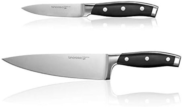 Linoroso Classic 2-Piece Cooking Knife Set 2-Piece German Knife Set With 8" Chef'S Knife & 3.5" Paring Knife Ultra Sharp Forged German High Carbon Stainless Steel Kitchen Cook'S Knife Set Linoroso Classic 2-Piece Cooking Knife Set 2-Piece German Knife Set With 8" Chef'S Knife & 3.5" Paring Knife Ultra Sharp Forged German High Carbon Stainless Steel Kitchen Cook'S Knife Set